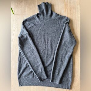 Black Brown 1826 Men’s 2-Ply 100% Cashmere Turtleneck Sweater - Charcoal Gray S